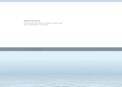 Page de confirmation de fin de test